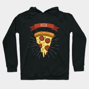 slice of pizza. Vector art with pizza. Illustration in cartoon style Hoodie